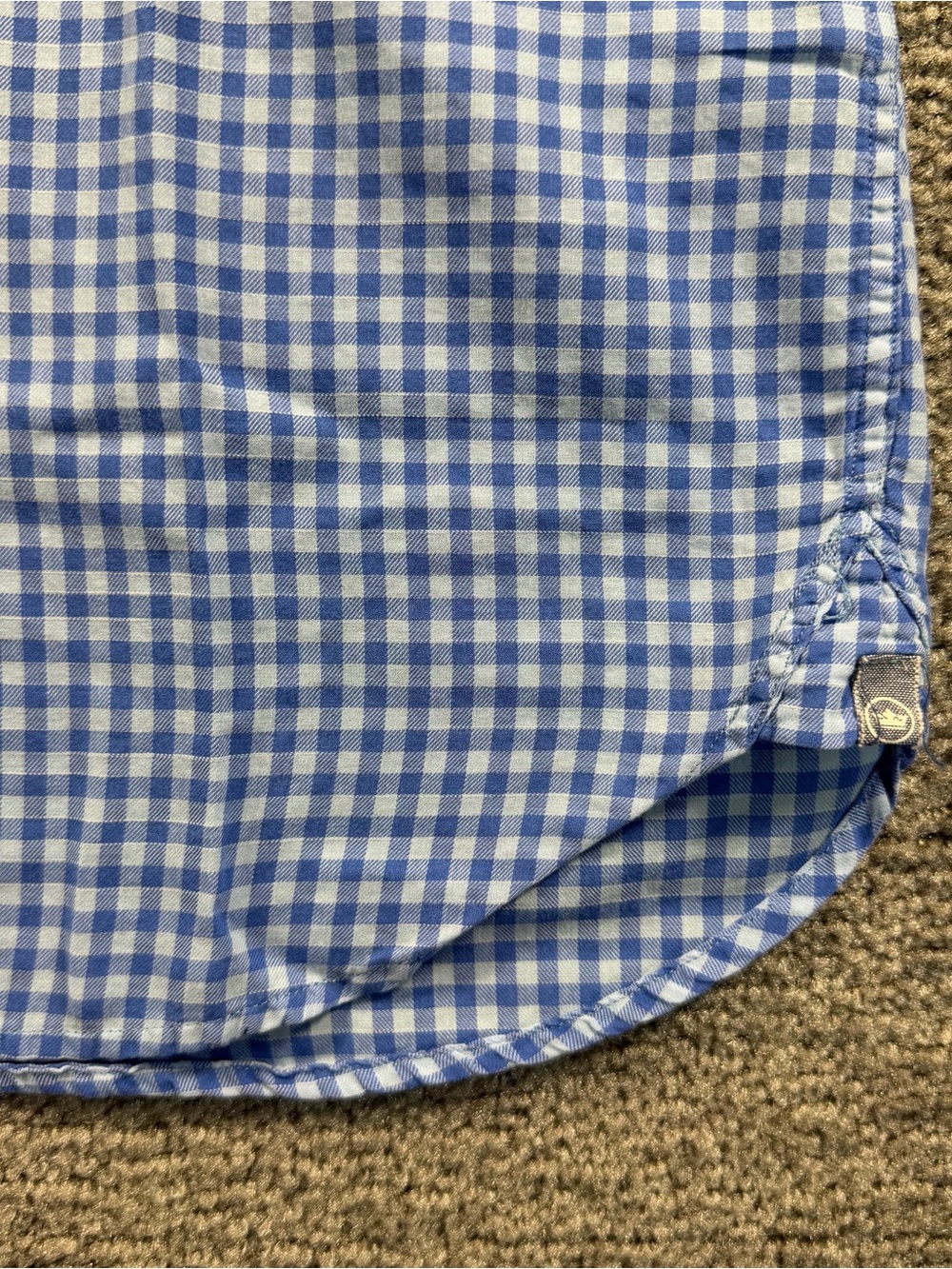 Peter Millar Sport Gingham Check Plaid Shirt Mens S Blue White Preppy Soft - Picture 6 of 10
